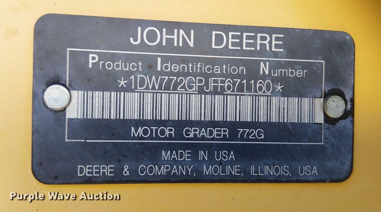 image for item EE5055 2015 John Deere 772 GP motor grader