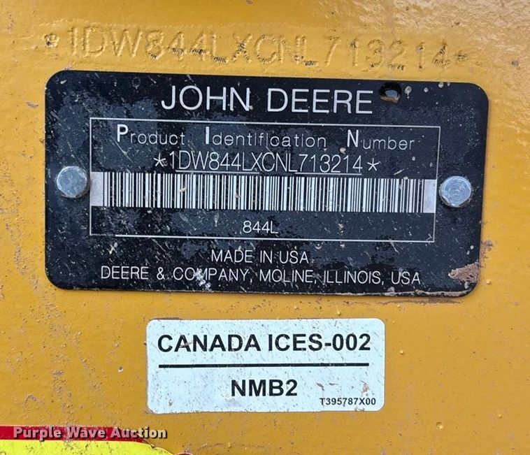 image for item EF6198 2022 John Deere 844L wheel loader