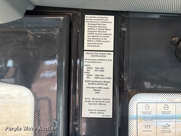 image for item EF6200 2021 John Deere 844L wheel loader
