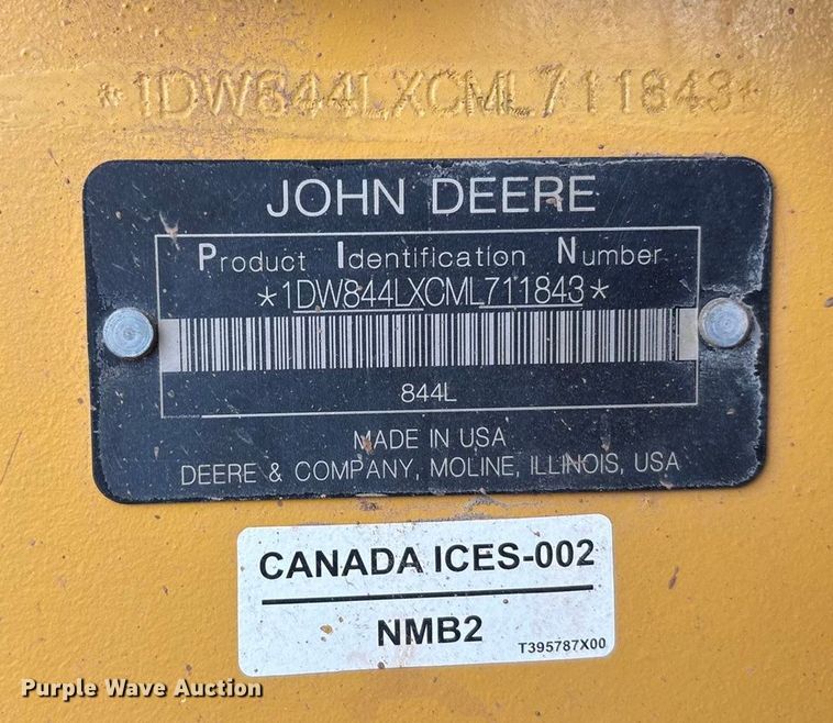 image for item EF6200 2021 John Deere 844L wheel loader