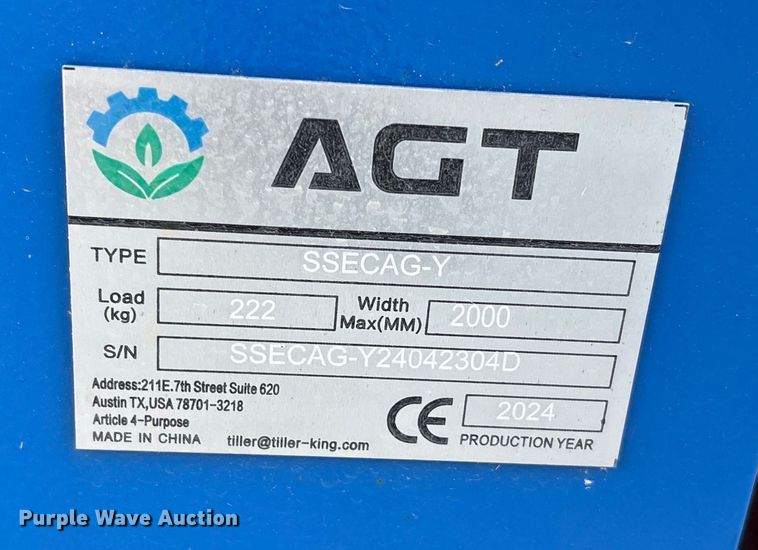 image for item EF6232 2024 AGROTK SSECAG-Y skid steer auger bucket