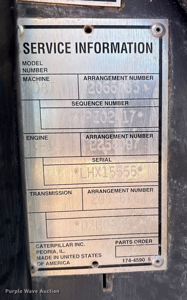 image for item EF6237 2008 Caterpillar D8T dozer