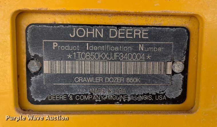 image for item EF6238 2019 John Deere 850K dozer