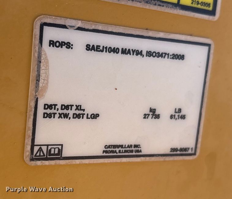 image for item EF6240 2011 Caterpillar D6T XL dozer