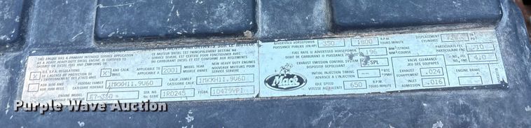 image for item EF6244 2002 Mack RD water truck