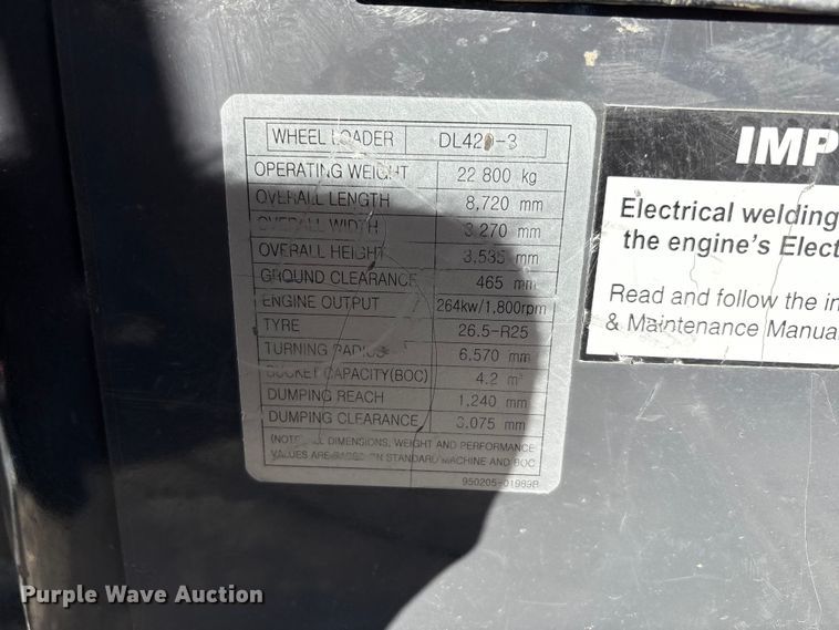 image for item EF6248 Doosan DL420-3 wheel loader