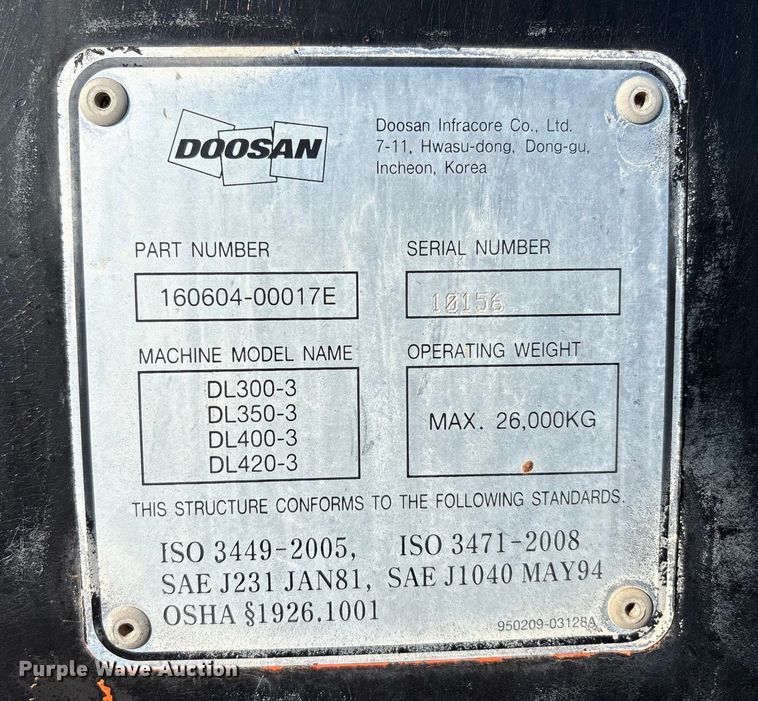 image for item EF6248 Doosan DL420-3 wheel loader