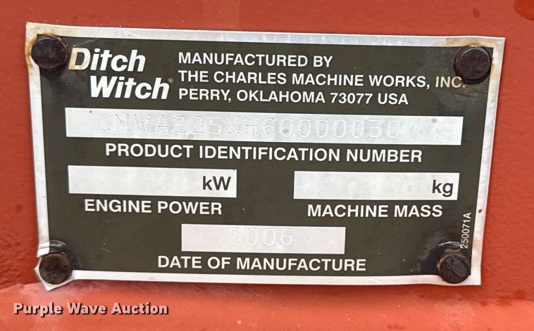 image for item EG1784 2006 Ditch Witch HT25 trencher
