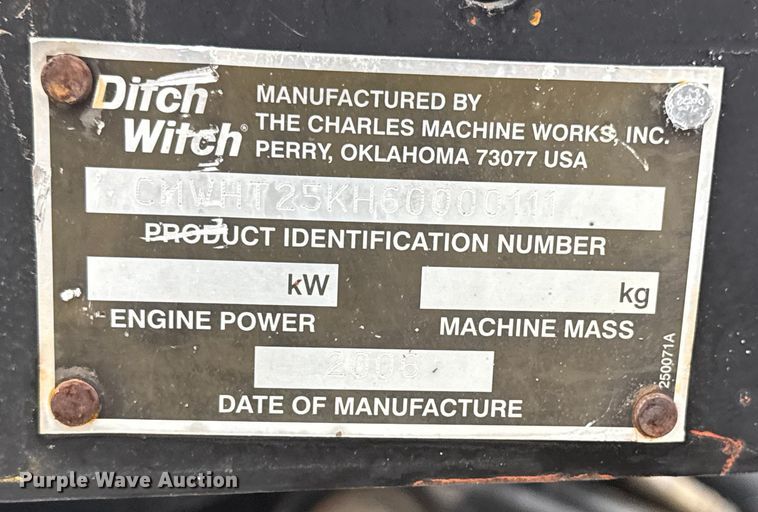 image for item EG1784 2006 Ditch Witch HT25 trencher