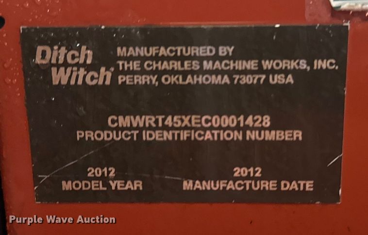 image for item EG1786 2012 Ditch Witch RT45 trencher