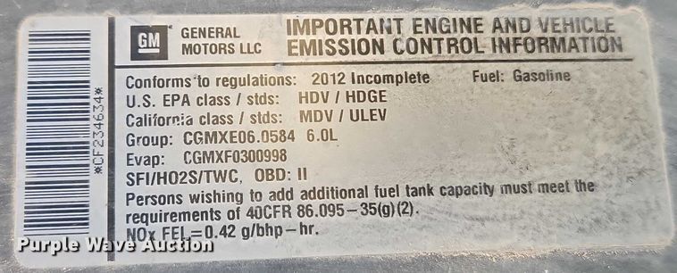 image for item EI8933 2012 Chevrolet Silverado 3500 bucket truck