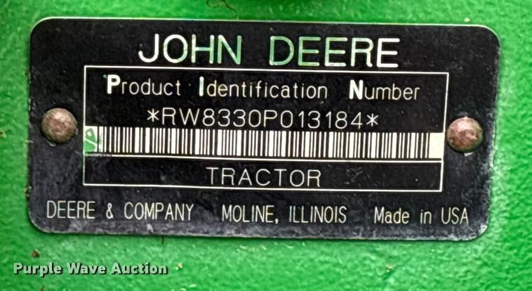 image for item EM0056 2007 John Deere 8330 MFWD tractor