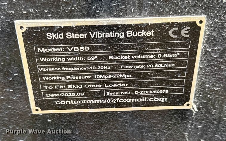 image for item EN0068 2025 Future VB59 skid steer vibrating bucket
