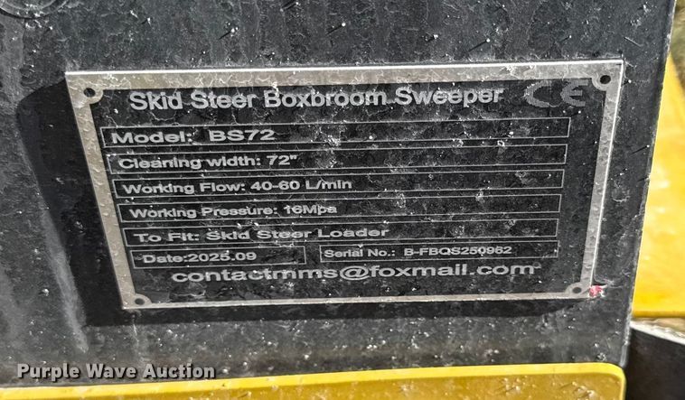 image for item EN0070 2025 Future BS72 skid steer broom