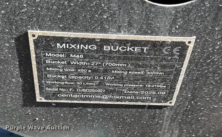 image for item EN0072 2025 Future M48 skid steer concrete mixer