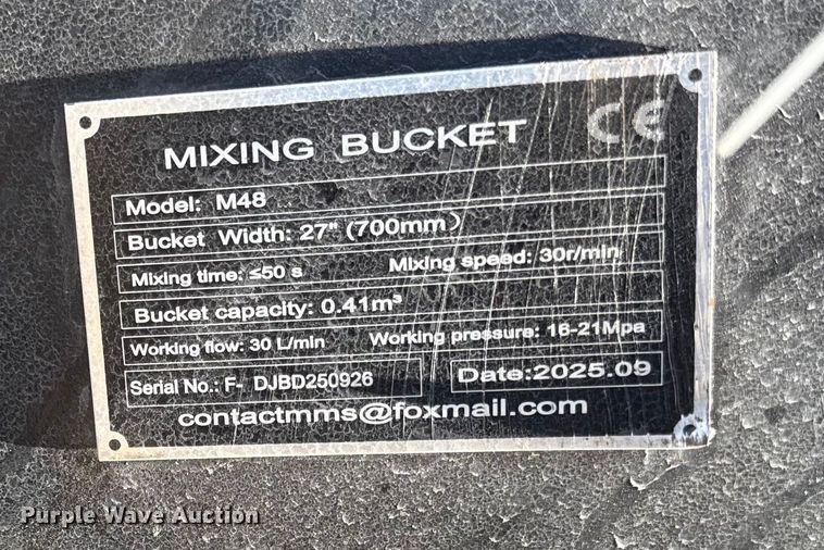 image for item EN0073 2025 Future M48 skid steer concrete mixer