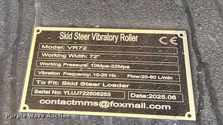 image for item EN0080 2025 Future VR72 skid steer vibratory roller