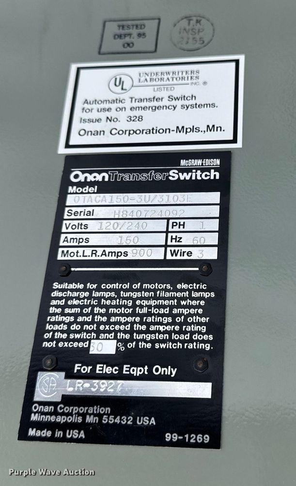 image for item EN0724 Onan 30.0EK-15R/23642R generator