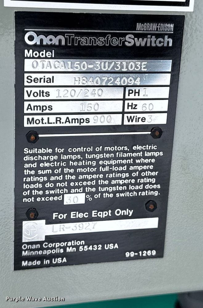 image for item EN0725 Onan 30.0EK-I5R/23642M generator