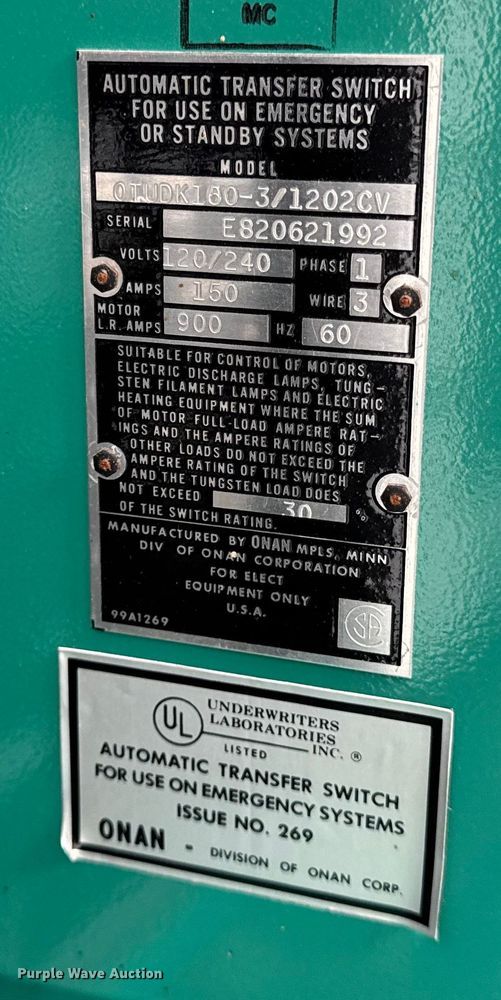 image for item EN0728 Onan 30.0EK-15R/20044R generator