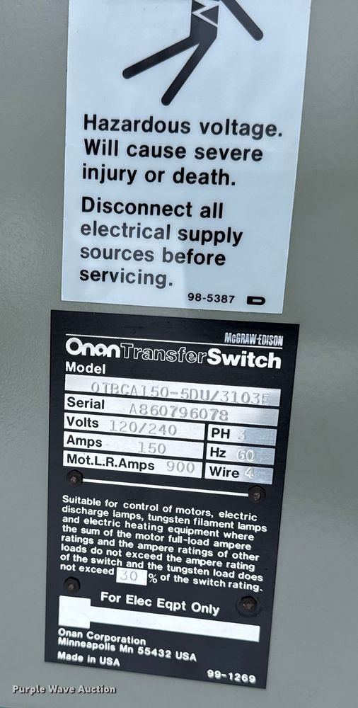 image for item EN0735 Onan 35EK generator