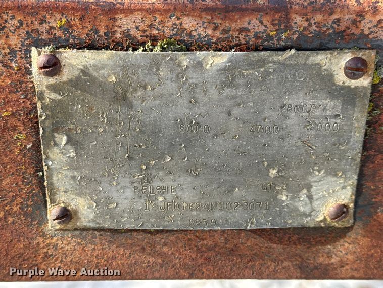 image for item EN0737 1992 Belshe equipment trailer