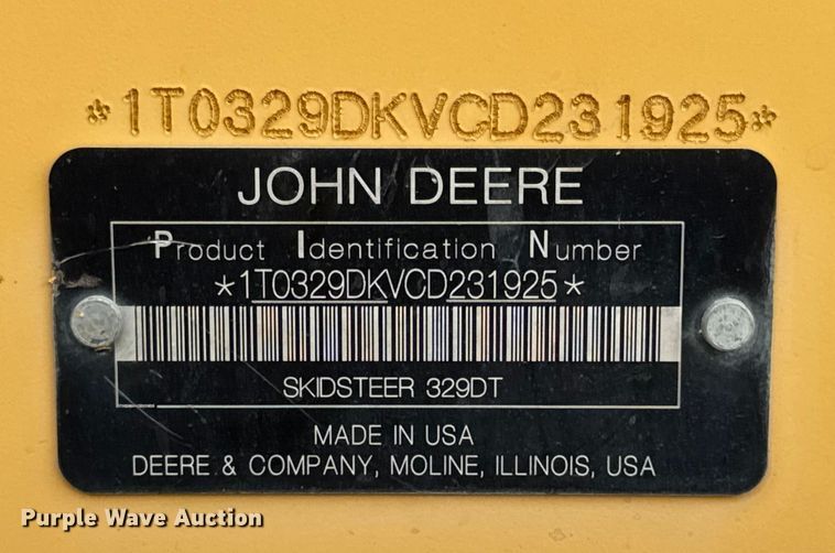 image for item EN0746 2012 John Deere 329D skid steer loader