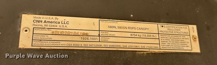 image for item EN5594 2013 Case 580 Super N backhoe