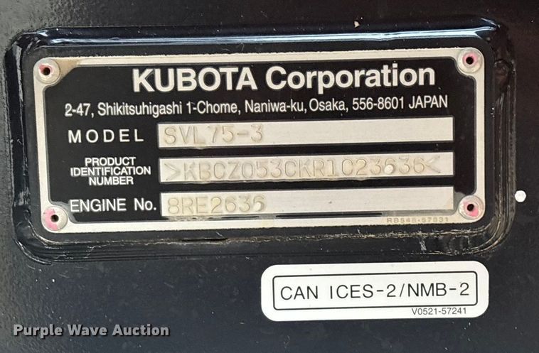 image for item EN5838 2024 Kubota SVL75-3 tracked skid steer loader