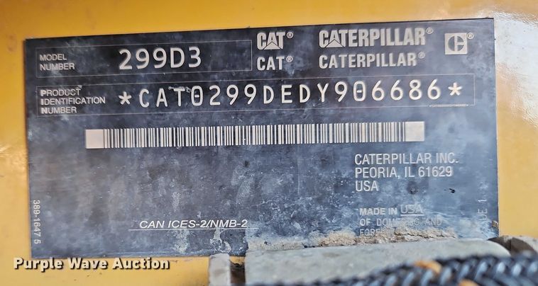 image for item EO4873 2022 Caterpillar 299D3 tracked skid steer loader