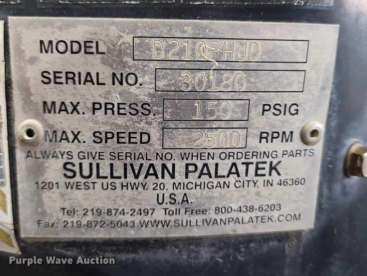 image for item EO4874 Sullivan Palatek D210PHJD air compressor