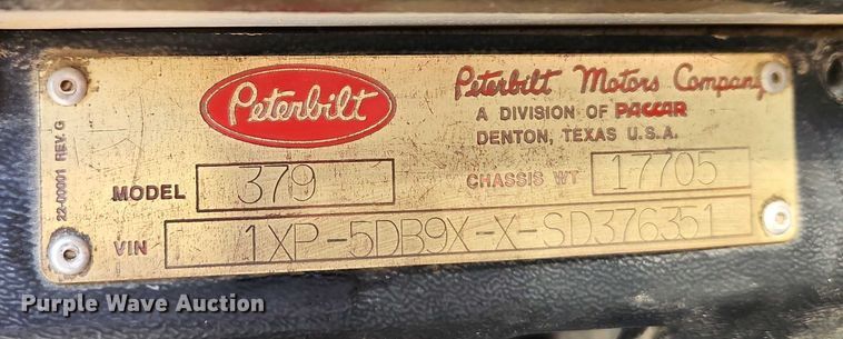 image for item EO4883 1995 Peterbilt 379 dump truck