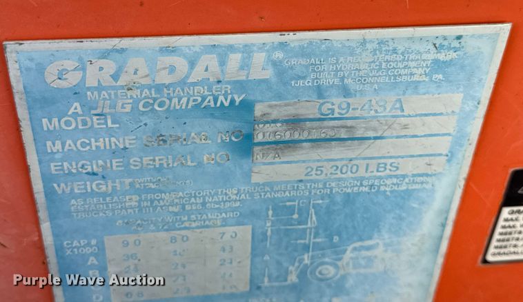 image for item ER0302 2004 JLG Gradall G9-43A telehandler