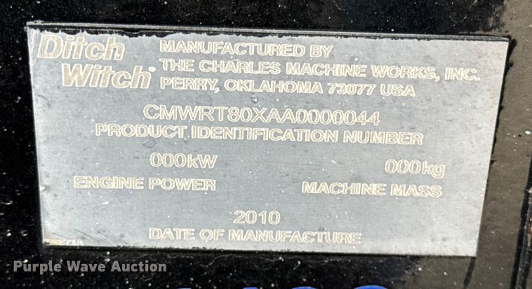 image for item ER0306 2010 Ditch Witch RT80 trencher