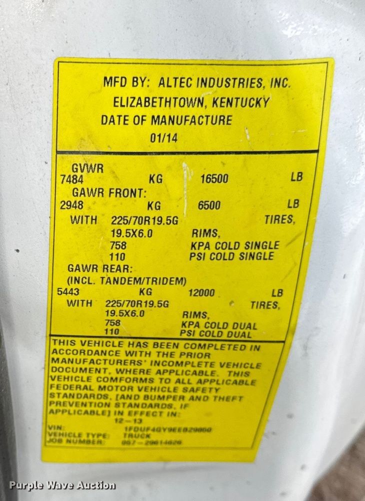 image for item ER0324 2014 Ford F450 Super Duty bucket truck