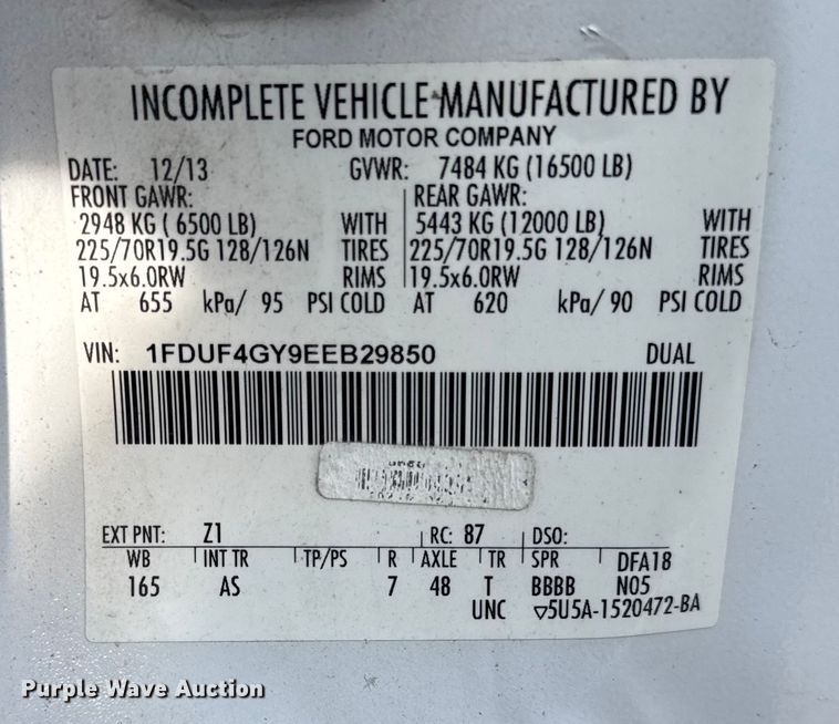 image for item ER0324 2014 Ford F450 Super Duty bucket truck