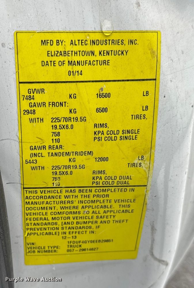 image for item ER0326 2014 Ford F450 Super Duty bucket truck