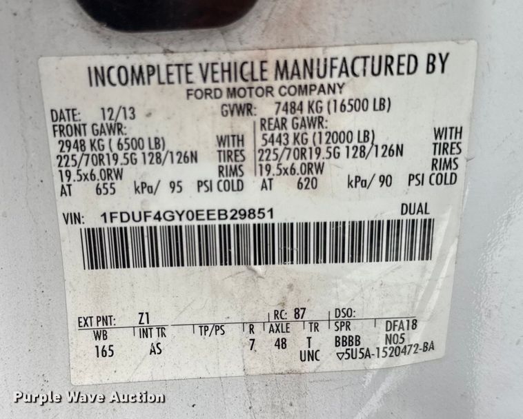 image for item ER0326 2014 Ford F450 Super Duty bucket truck