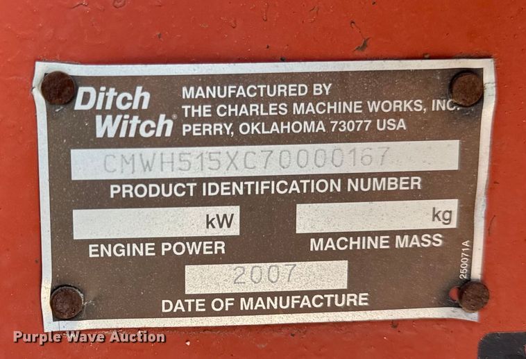 image for item ER0327 2007 Ditch Witch RT55 trencher