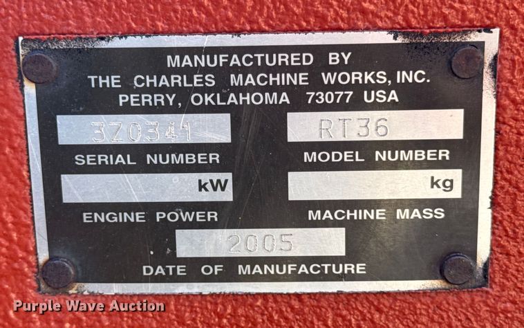 image for item ER0329 2005 Ditch Witch RT36 trencher