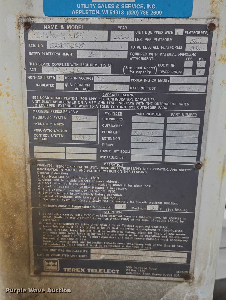 image for item ES2593 2008 Ford F450 bucket truck