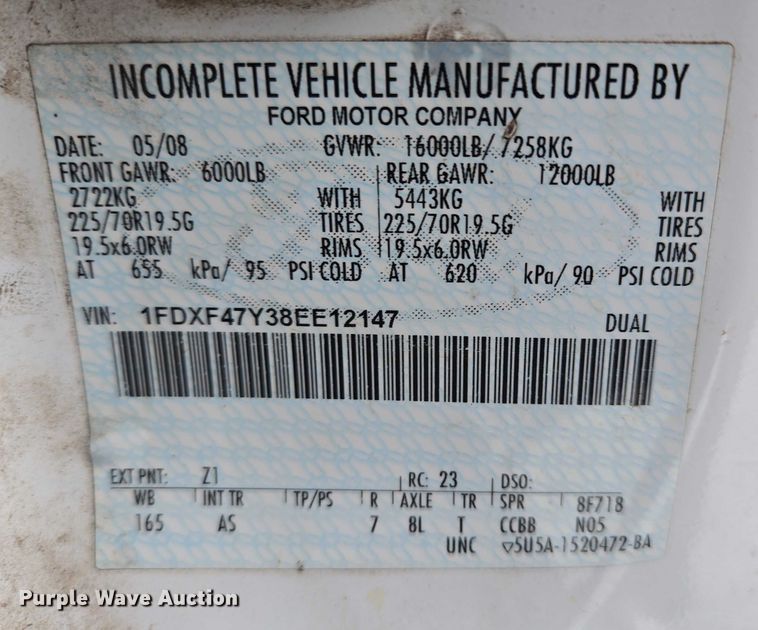 image for item ES2593 2008 Ford F450 bucket truck