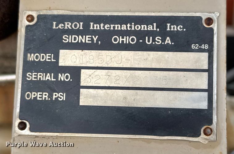 image for item ET4046 1997 LeRoi Q185DJ-E air compressor