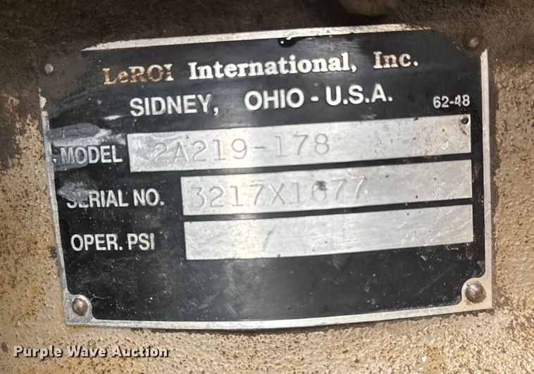 image for item ET4047 1994 LeRoi 185 air compressor