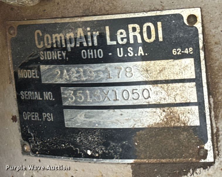 image for item ET4048 2002 CompAir LeRoi Q185DJ-E air compressor