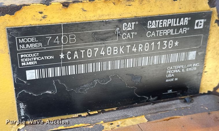 image for item ET4051 2012 Caterpillar 740B articulated haul truck