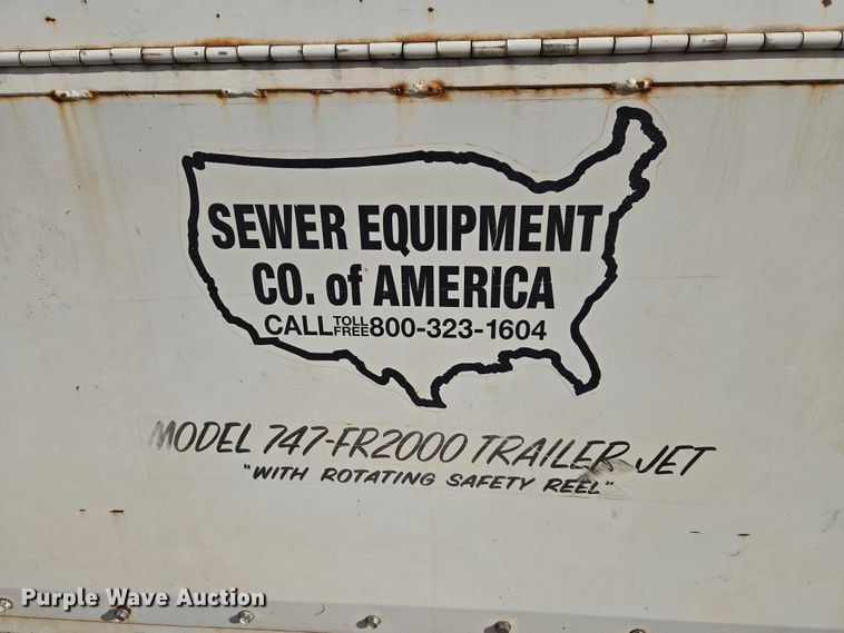 image for item ET5288 1996 Sewer Equipment CO.  sewer jetter trailer