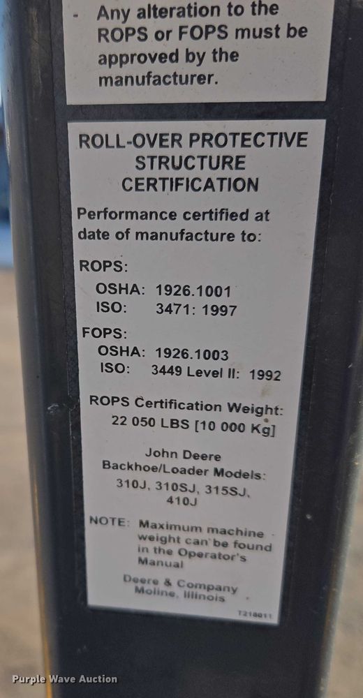 image for item ET5351 2008 John Deere 410J backhoe