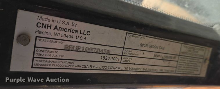 image for item ET5367 2011 Case 580N backhoe