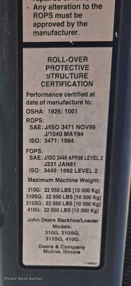 image for item ET5373 2002 John Deere 410G backhoe